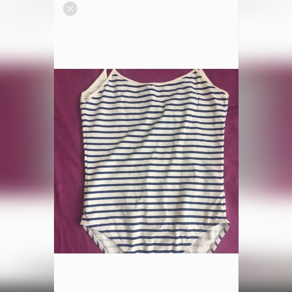 Zara Blue White Striped Bodysuit